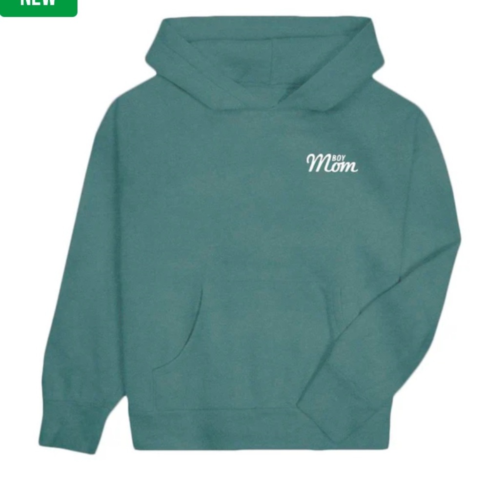 BARSTOOL SPORTS GREEN “BOY MOM” OVERSIZED PREMIUM FLEECE HOODIE SIZE XS